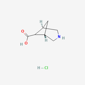 molecular formula C7H12ClNO2 B13614795 Exo-3-azabicyclo[3.1.1]heptane-6-carboxylic acid;hydrochloride 