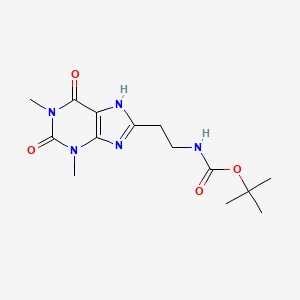 molecular formula C14H21N5O4 B13614825 tert-butylN-[2-(1,3-dimethyl-2,6-dioxo-2,3,6,7-tetrahydro-1H-purin-8-yl)ethyl]carbamate 