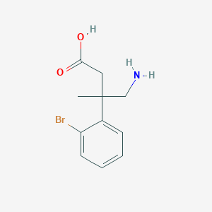 molecular formula C11H14BrNO2 B13614922 4-Amino-3-(2-bromophenyl)-3-methylbutanoic acid 