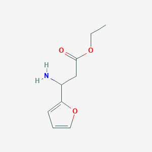 molecular formula C9H13NO3 B13614928 Ethyl 3-amino-3-(furan-2-yl)propanoate 