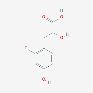 molecular formula C9H9FO4 B13614934 3-(2-Fluoro-4-hydroxyphenyl)-2-hydroxypropanoic acid 