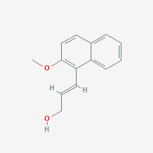 molecular formula C14H14O2 B13614975 3-(2-Methoxynaphthalen-1-yl)prop-2-en-1-ol 