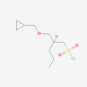 molecular formula C10H19ClO3S B13614976 2-((Cyclopropylmethoxy)methyl)pentane-1-sulfonyl chloride 