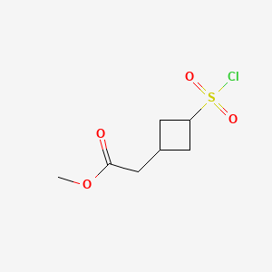 Methyl2-[3-(chlorosulfonyl)cyclobutyl]acetate