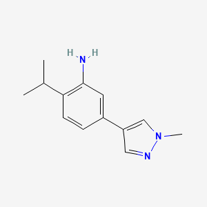 molecular formula C13H17N3 B13615038 2-isopropyl-5-(1-methyl-1H-pyrazol-4-yl)aniline 