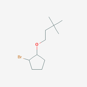 molecular formula C11H21BrO B13615046 1-Bromo-2-(3,3-dimethylbutoxy)cyclopentane 