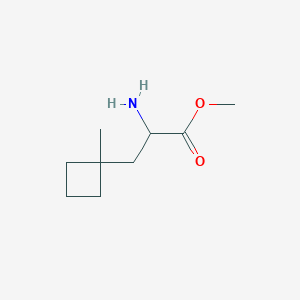 molecular formula C9H17NO2 B13615053 Methyl 2-amino-3-(1-methylcyclobutyl)propanoate 