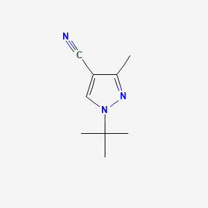 molecular formula C9H13N3 B13615071 1-tert-butyl-3-methyl-1H-pyrazole-4-carbonitrile 