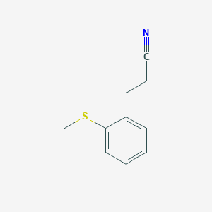 molecular formula C10H11NS B13615085 3-[2-(Methylsulfanyl)phenyl]propanenitrile 