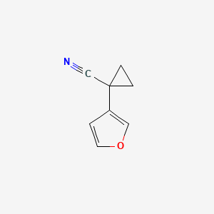 molecular formula C8H7NO B13615121 1-(Furan-3-yl)cyclopropane-1-carbonitrile 