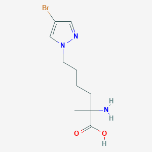 molecular formula C10H16BrN3O2 B13615172 2-Amino-6-(4-bromo-1h-pyrazol-1-yl)-2-methylhexanoic acid 