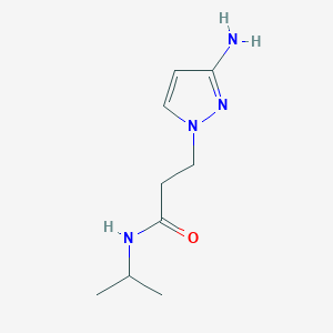 molecular formula C9H16N4O B13615201 3-(3-Amino-1h-pyrazol-1-yl)-N-isopropylpropanamide 