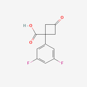 molecular formula C11H8F2O3 B13615216 1-(3,5-Difluorophenyl)-3-oxocyclobutane-1-carboxylic acid 