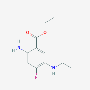 molecular formula C11H15FN2O2 B13615254 Ethyl 2-amino-5-(ethylamino)-4-fluorobenzoate 