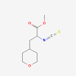 molecular formula C10H15NO3S B13615311 Methyl 2-isothiocyanato-3-(oxan-4-yl)propanoate 