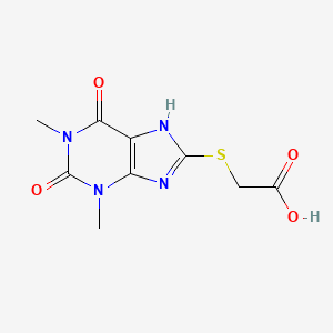 molecular formula C9H10N4O4S B1361537 2-[(1,3-二甲基-2,6-二氧代-2,3,6,9-四氢-1H-嘌呤-8-基)硫代]乙酸 CAS No. 82331-12-2