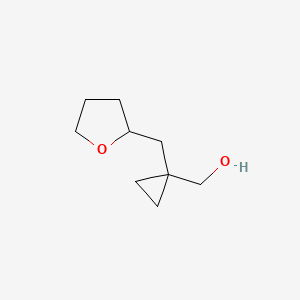 molecular formula C9H16O2 B13615374 (1-((Tetrahydrofuran-2-yl)methyl)cyclopropyl)methanol 