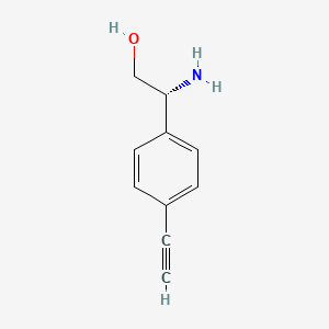 molecular formula C10H11NO B13615390 (r)-2-Amino-2-(4-ethynylphenyl)ethan-1-ol 