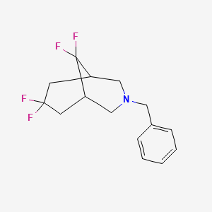 molecular formula C15H17F4N B13615470 3-Benzyl-7,7,9,9-tetrafluoro-3-azabicyclo[3.3.1]nonane 