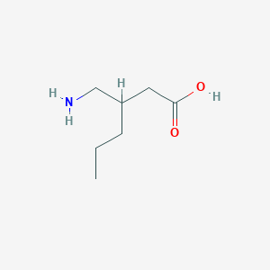 molecular formula C7H15NO2 B13615477 3-(Aminomethyl)hexanoic acid 