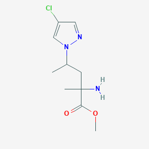 Methyl 2-amino-4-(4-chloro-1h-pyrazol-1-yl)-2-methylpentanoate