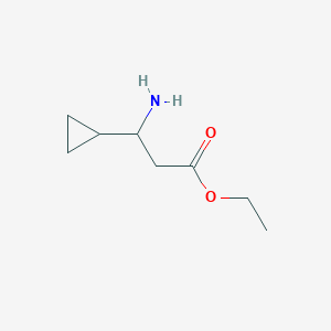 molecular formula C8H15NO2 B13615512 Ethyl 3-amino-3-cyclopropylpropanoate 