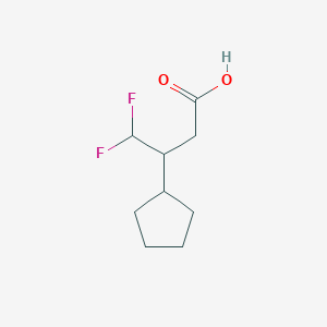 molecular formula C9H14F2O2 B13615552 3-Cyclopentyl-4,4-difluorobutanoic acid 