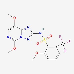 N-{5,8-dimethoxy-[1,2,4]triazolo[1,5-c]pyrimidin-2-yl}-2-methoxy-6-(trifluoromethyl)benzene-1-sulfonamide