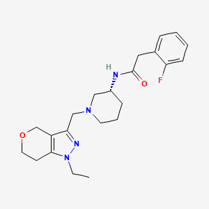 N-[(3R)-1-({1-ethyl-1H,4H,6H,7H-pyrano[4,3-c]pyrazol-3-yl}methyl)piperidin-3-yl]-2-(2-fluorophenyl)acetamide