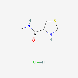 molecular formula C5H11ClN2OS B13615594 N-methyl-1,3-thiazolidine-4-carboxamide hydrochloride 