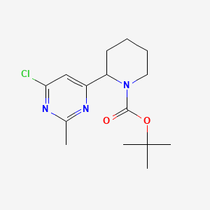 molecular formula C15H22ClN3O2 B13615627 Tert-butyl 2-(6-chloro-2-methylpyrimidin-4-yl)piperidine-1-carboxylate 