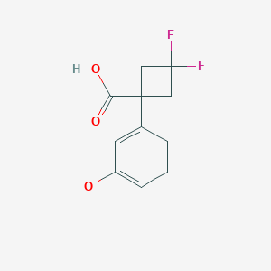 molecular formula C12H12F2O3 B13615633 3,3-Difluoro-1-(3-methoxyphenyl)cyclobutane-1-carboxylic acid 