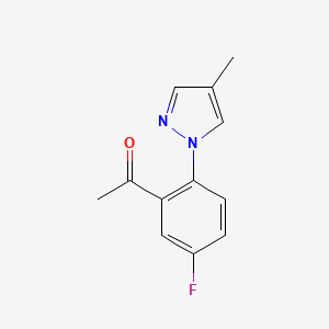 1-(5-Fluoro-2-(4-methyl-1h-pyrazol-1-yl)phenyl)ethan-1-one