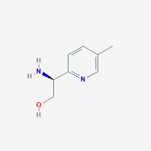 molecular formula C8H12N2O B13615719 (2S)-2-Amino-2-(5-methylpyridin-2-YL)ethan-1-OL 