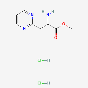 molecular formula C8H13Cl2N3O2 B13615738 Methyl2-amino-3-(pyrimidin-2-yl)propanoatedihydrochloride 