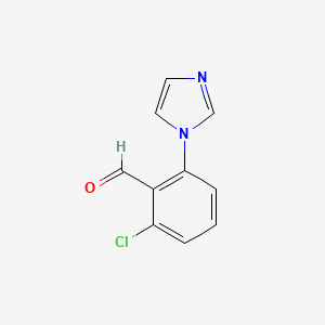 molecular formula C10H7ClN2O B13615762 2-Chloro-6-(1h-imidazol-1-yl)benzaldehyde 