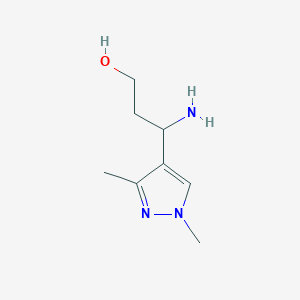 3-amino-3-(1,3-dimethyl-1H-pyrazol-4-yl)propan-1-ol