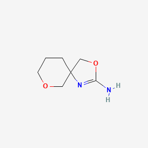 molecular formula C7H12N2O2 B13615793 3,7-Dioxa-1-azaspiro[4.5]dec-1-en-2-amine 