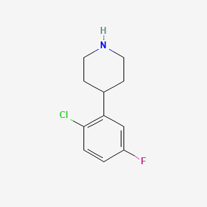 molecular formula C11H13ClFN B13615815 4-(2-Chloro-5-fluorophenyl)piperidine 