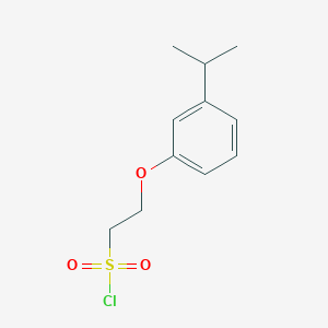 molecular formula C11H15ClO3S B13615888 2-(3-Isopropylphenoxy)ethane-1-sulfonyl chloride 