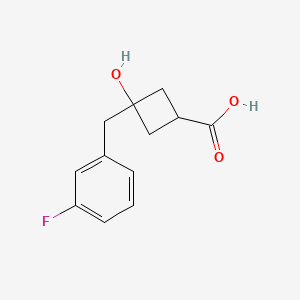 molecular formula C12H13FO3 B13615889 Rac-(1s,3s)-3-[(3-fluorophenyl)methyl]-3-hydroxycyclobutane-1-carboxylicacid,trans 