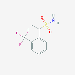 molecular formula C9H10F3NO2S B13615960 1-(2-(Trifluoromethyl)phenyl)ethane-1-sulfonamide 