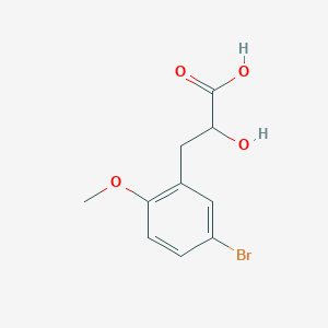 molecular formula C10H11BrO4 B13615978 3-(5-Bromo-2-methoxyphenyl)-2-hydroxypropanoic acid 