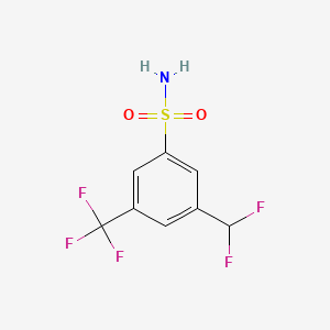 molecular formula C8H6F5NO2S B13616014 3-Difluoromethyl-5-(trifluoromethyl)benzenesulfonamide 