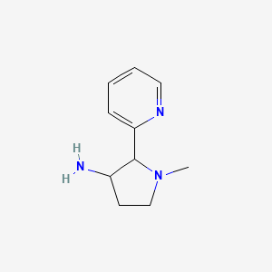 molecular formula C10H15N3 B13616022 1-Methyl-2-(pyridin-2-yl)pyrrolidin-3-amine 