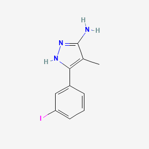 molecular formula C10H10IN3 B13616036 3-(3-Iodophenyl)-4-methyl-1h-pyrazol-5-amine 