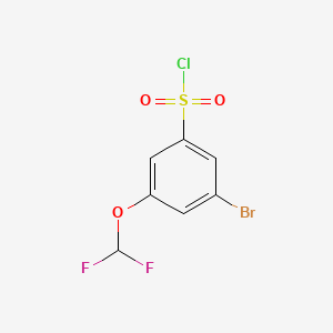 molecular formula C7H4BrClF2O3S B13616062 3-Bromo-5-(difluoromethoxy)benzene-1-sulfonyl chloride 