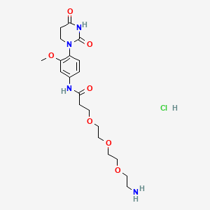 3-{2-[2-(2-aminoethoxy)ethoxy]ethoxy}-N-[4-(2,4-dioxo-1,3-diazinan-1-yl)-3-methoxyphenyl]propanamide hydrochloride