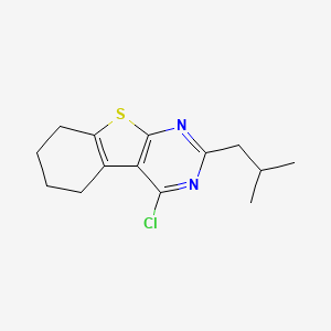 molecular formula C14H17ClN2S B13616129 4-Chloro-2-isobutyl-5,6,7,8-tetrahydrobenzo[4,5]thieno[2,3-d]pyrimidine 