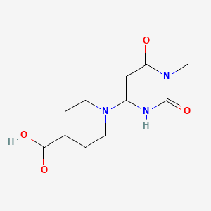 molecular formula C11H15N3O4 B13616158 1-(1-Methyl-2,6-dioxo-1,2,3,6-tetrahydropyrimidin-4-yl)piperidine-4-carboxylic acid 